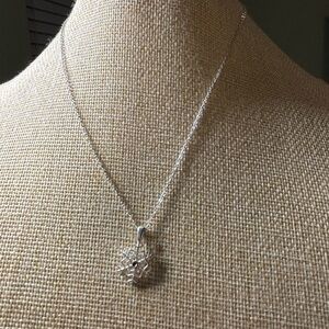 Elegant Silver Snowflake Pendant Necklace